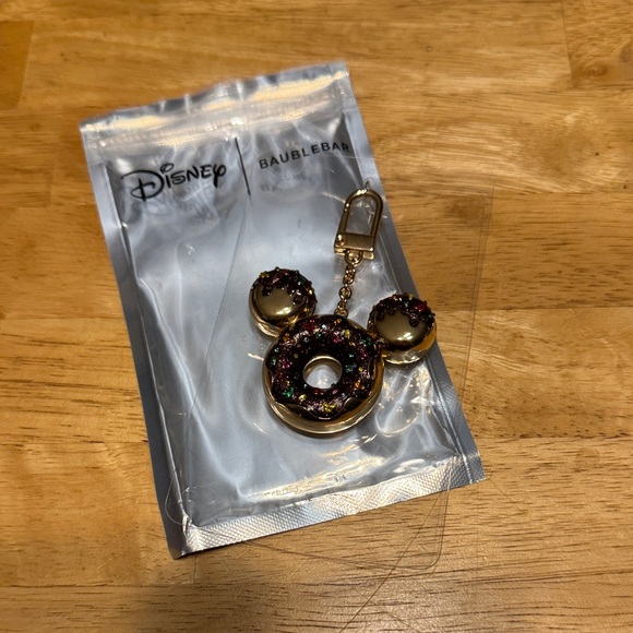 BaubleBar Accessories - Baublebar Disney Gold Mickey Donut Keychain with Multicolor Accents
